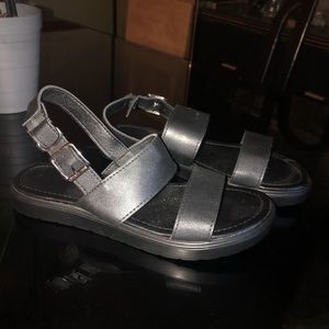 black double strap sandals